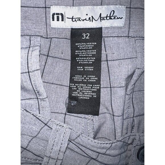 Travis Matthew Golf Shorts Mens 32 Gray Black Lines Extra Button Pockets W - Picture 5 of 5